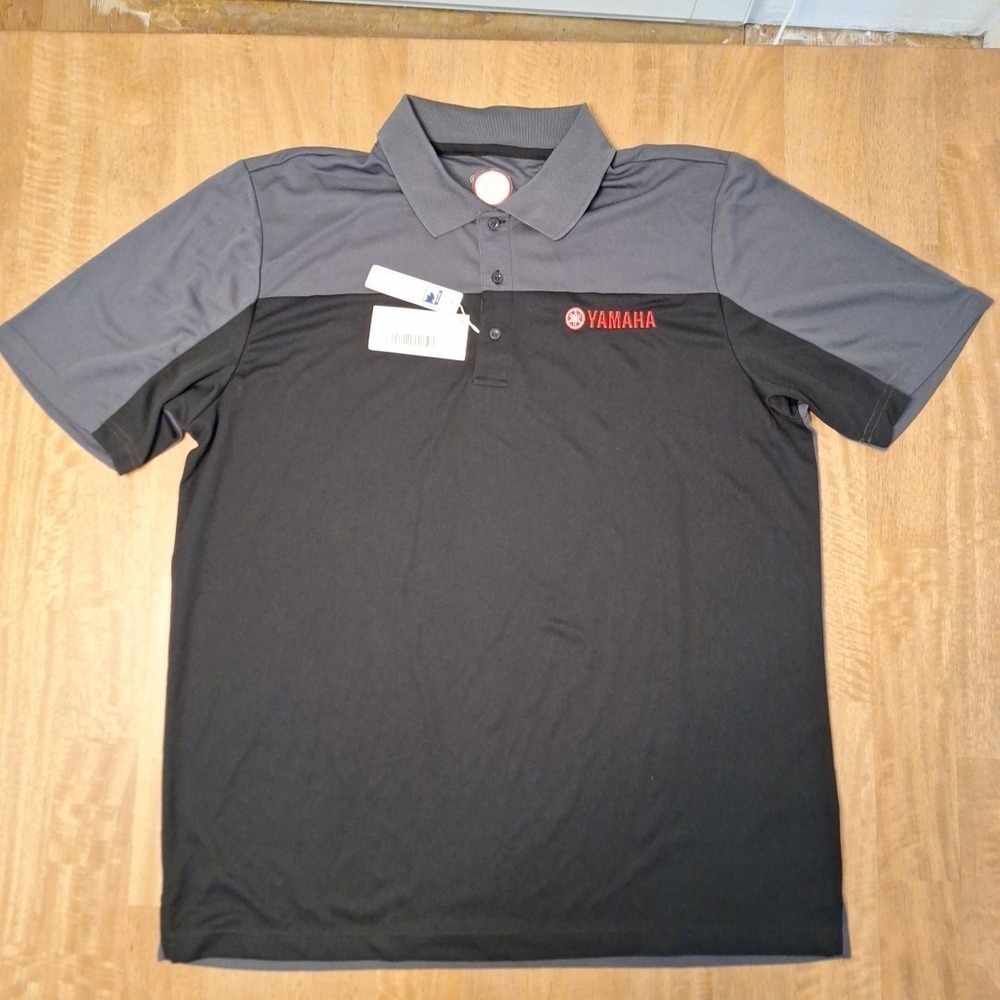 NEW XL Nike Yamaha Motorcycle Polo Shirt Mens Black Performance Golf Dri-Fit